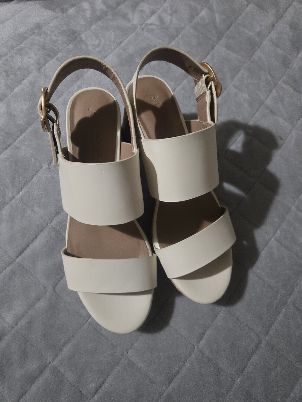 Aerosole Women's Cream Slingback Sandals - Classic Two-Strap Design